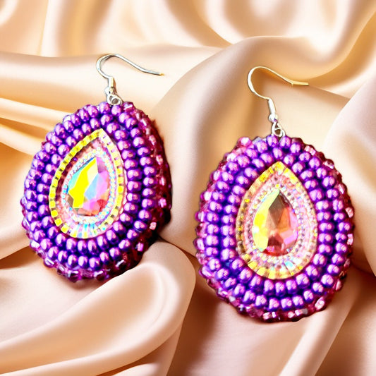 Purple Rain Drop Earrings