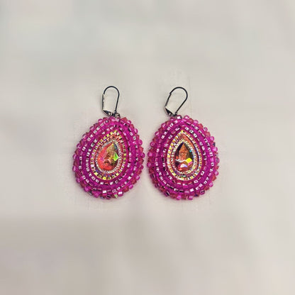 Pink Rose Earrings