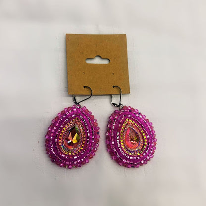 Pink Rose Earrings