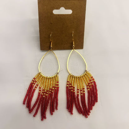 Raspberry Sunrise Fringe Earrings