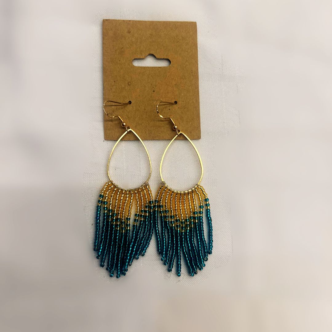 Blueberry Sunrise Fringe Earrings